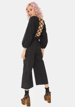 Daisy Street Jumpsuits & Rompers Tie Back Dobby Jumpsuit