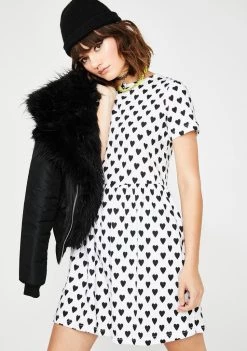 Daisy Street Heart Print Smock Dress