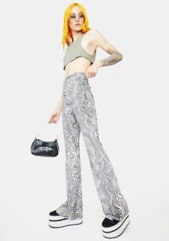 Daisy Street Becky Printed Flare Pants Bottoms