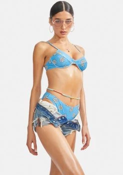 Daisy Street Swim High Cut Daisy Bikini Bottoms