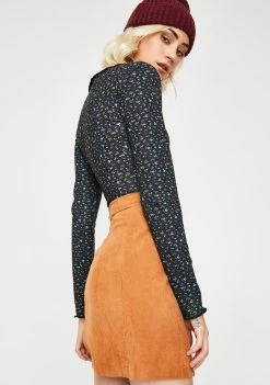 Daisy Street Bottoms Cord Wrap Mini Skirt