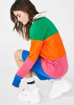 Daisy Street Colorblock Rugby Dress