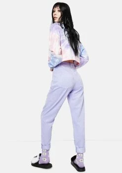 Daisy Street Purple Corduroy Mom Jeans Bottoms