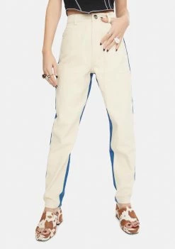 Daisy Street Bottoms Two-Tone Mom Jeans