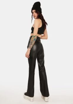 Daisy Street Vegan Leather Seam Trousers