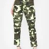 Daisy Street Neon Green Camo Cargo Pants Bottoms