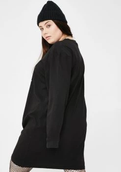 Daisy Street Plus Graphic Print Long Sleeve Dress