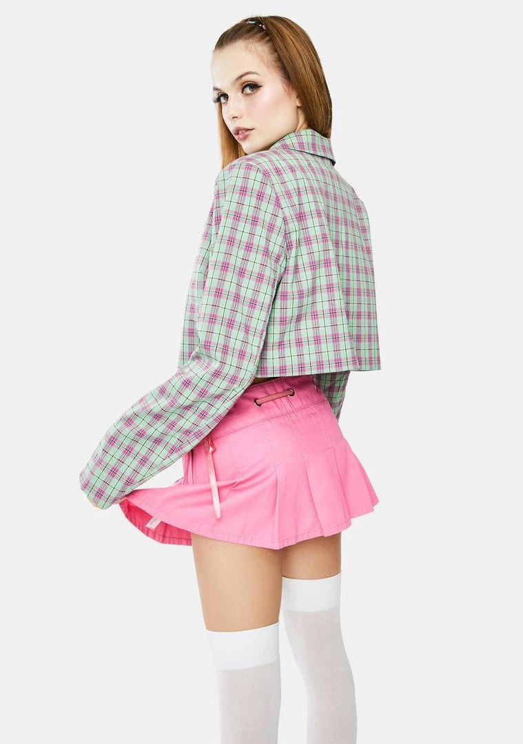 Daisy Street Multi Cropped Check Blazer