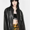 Daisy Street Outerwear Faux Leather Bomber Jacket