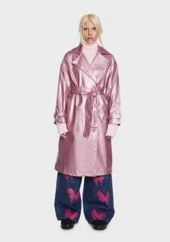 Daisy Street Trench Coats Metallic Trench Coat