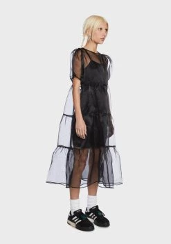 Daisy Street Midi Dresses Tiered Organza Midi Dress