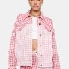 Daisy Street Two-Tone Gingham Denim Jacket