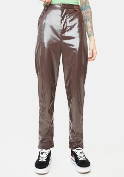 Daisy Street Cigarette Metallic Trousers