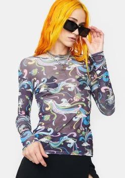 Daisy Street Amelia Mesh Shirt Tops