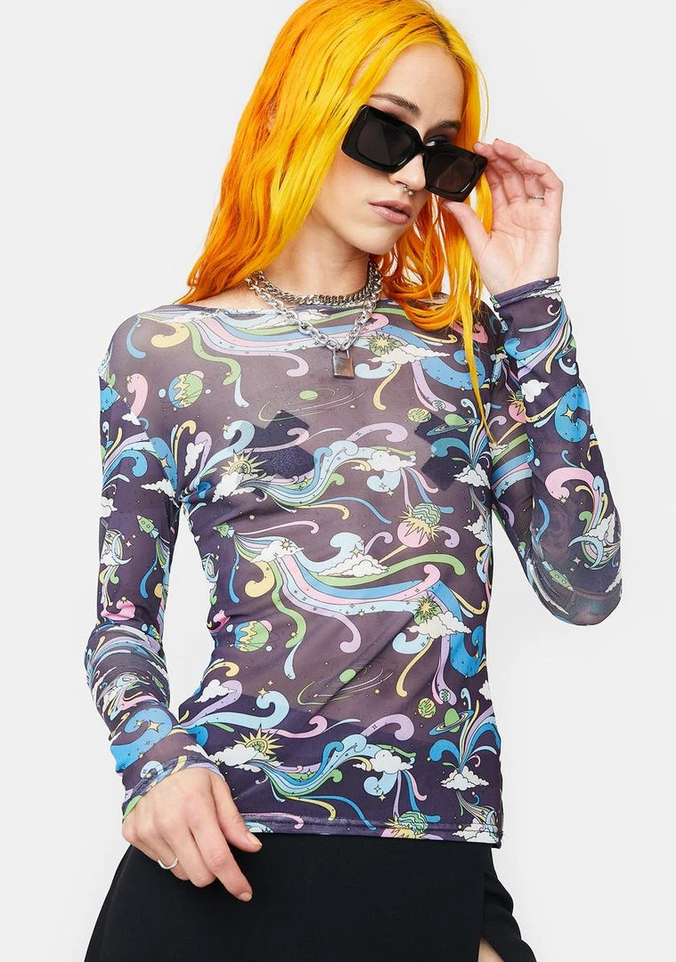 Daisy Street Amelia Mesh Shirt Tops