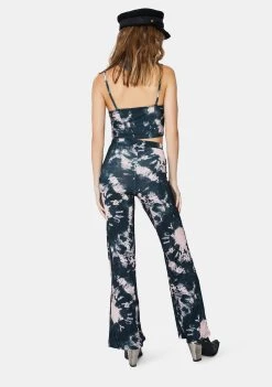 Daisy Street Bottoms Black And Pink Tie Dye Trousers