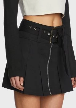 Daisy Street Black Belted Mini Skirt Bottoms