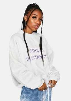 Daisy Street Tops Social Distancing Crewneck