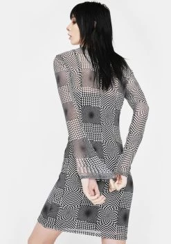 Daisy Street Illusion Mesh Dress