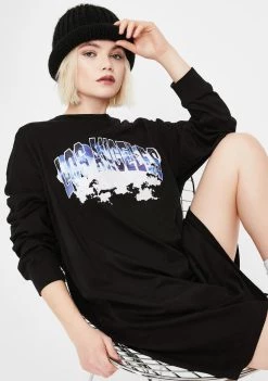 Daisy Street Dresses Los Angeles Graphic Tee Dress