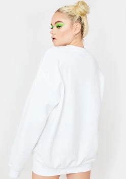 Daisy Street Cherub Oversized Crewneck Sweatshirt Tops