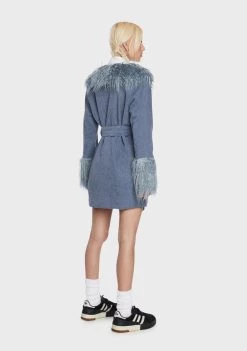 Daisy Street Faux Fur Coats Corduroy Faux Fur Coat