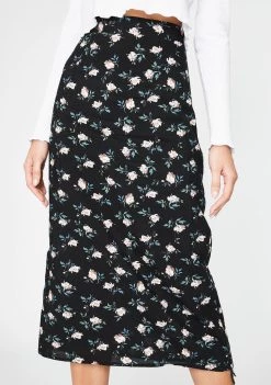 Daisy Street High Waist Floral Midi Skirt Bottoms