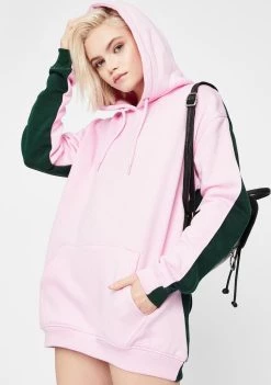 Daisy Street Half And Half Oversized Hoodie Tops