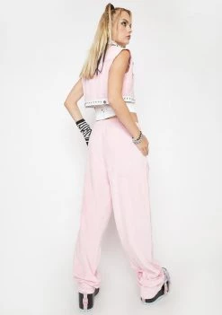 Daisy Street Bottoms Pink Wide Leg Joggers