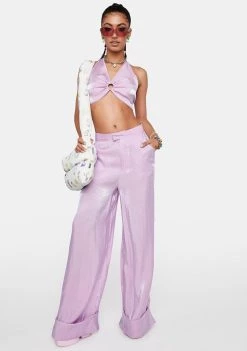 Daisy Street Crop Halter Top Shine O-Ring Halter Top