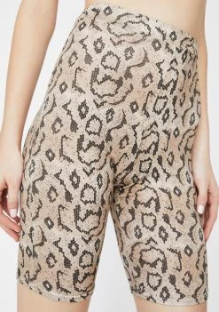 Daisy Street Snakeskin Print Cycling Shorts