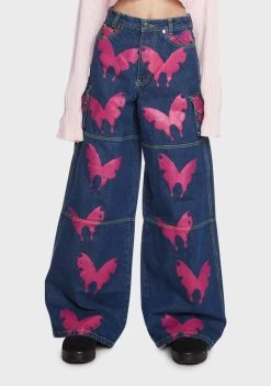 Daisy Street Wide Leg Pants Wide Leg Butterfly Jeans
