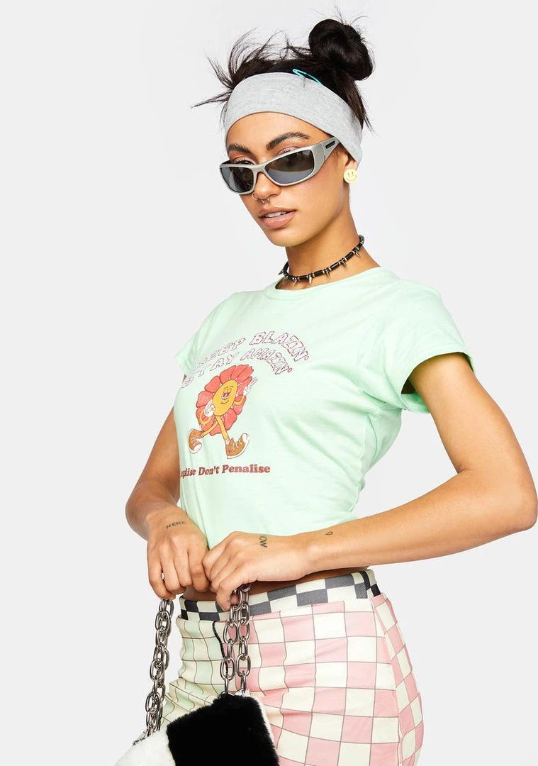 Daisy Street Keep Blazin' Crop Tee