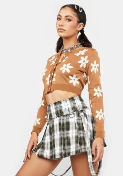 Daisy Street Tan Floral Cardigan