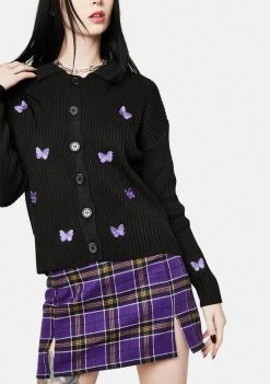 Daisy Street Carlie Embroidered Butterfly Cardigan