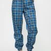Daisy Street Checkered High Waist Slim Joggers Bottoms