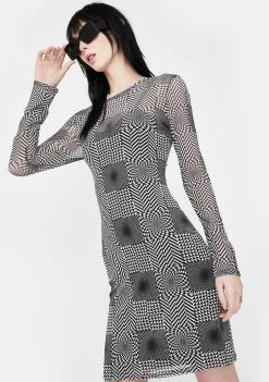 Daisy Street Illusion Mesh Dress
