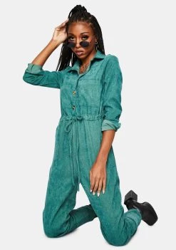 Daisy Street Jumpsuits & Rompers Button Up Corduroy Jumpsuit