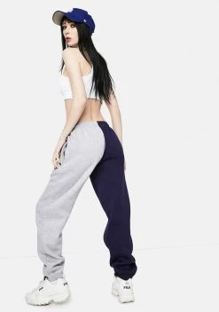 Daisy Street Megan Navy Grey Split Sweatpants