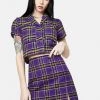 Daisy Street Bottoms Kaya Purple Plaid Mini Skirt
