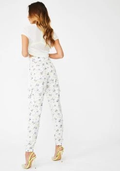 Daisy Street Floral Print Utility Trousers