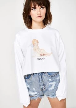 Daisy Street Mood Cherub Cropped Sweater