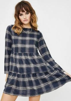 Daisy Street Check Tartan Babydoll Dress