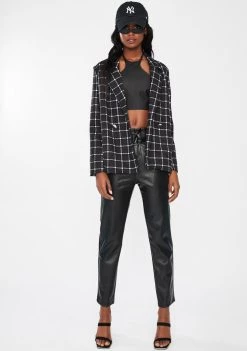 Daisy Street Outerwear Double Breasted Chain Print Blazer