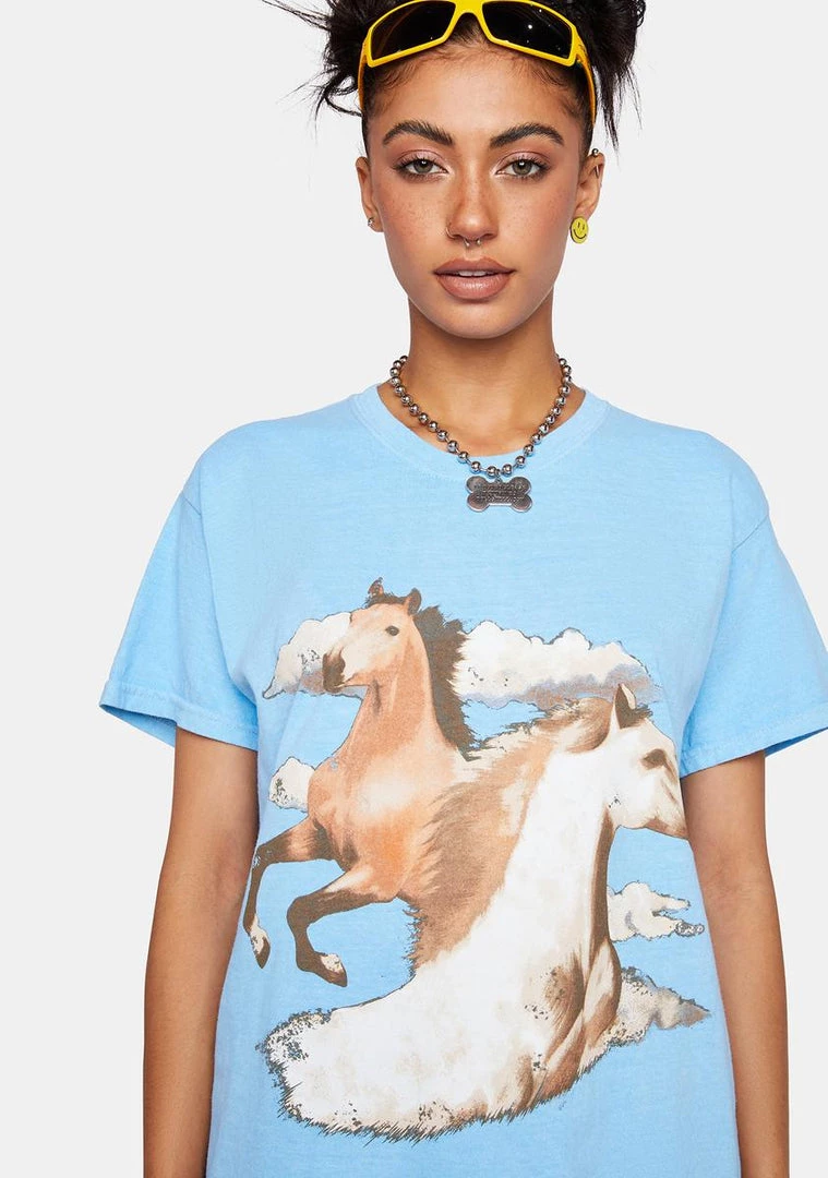 Daisy Street Tops Horse Graphic Tee