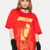 Daisy Street Red Billie Graphic Tee Tops