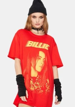 Daisy Street Red Billie Graphic Tee Tops