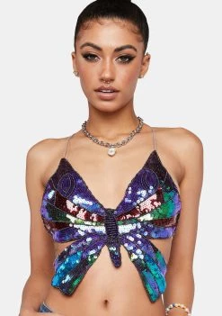 Daisy Street Sequin Butterfly Top