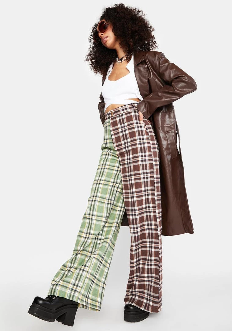 Daisy Street Bottoms Plaid Laura Trousers