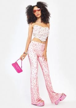 Daisy Street Bottoms Becky Velvet Flare Pants